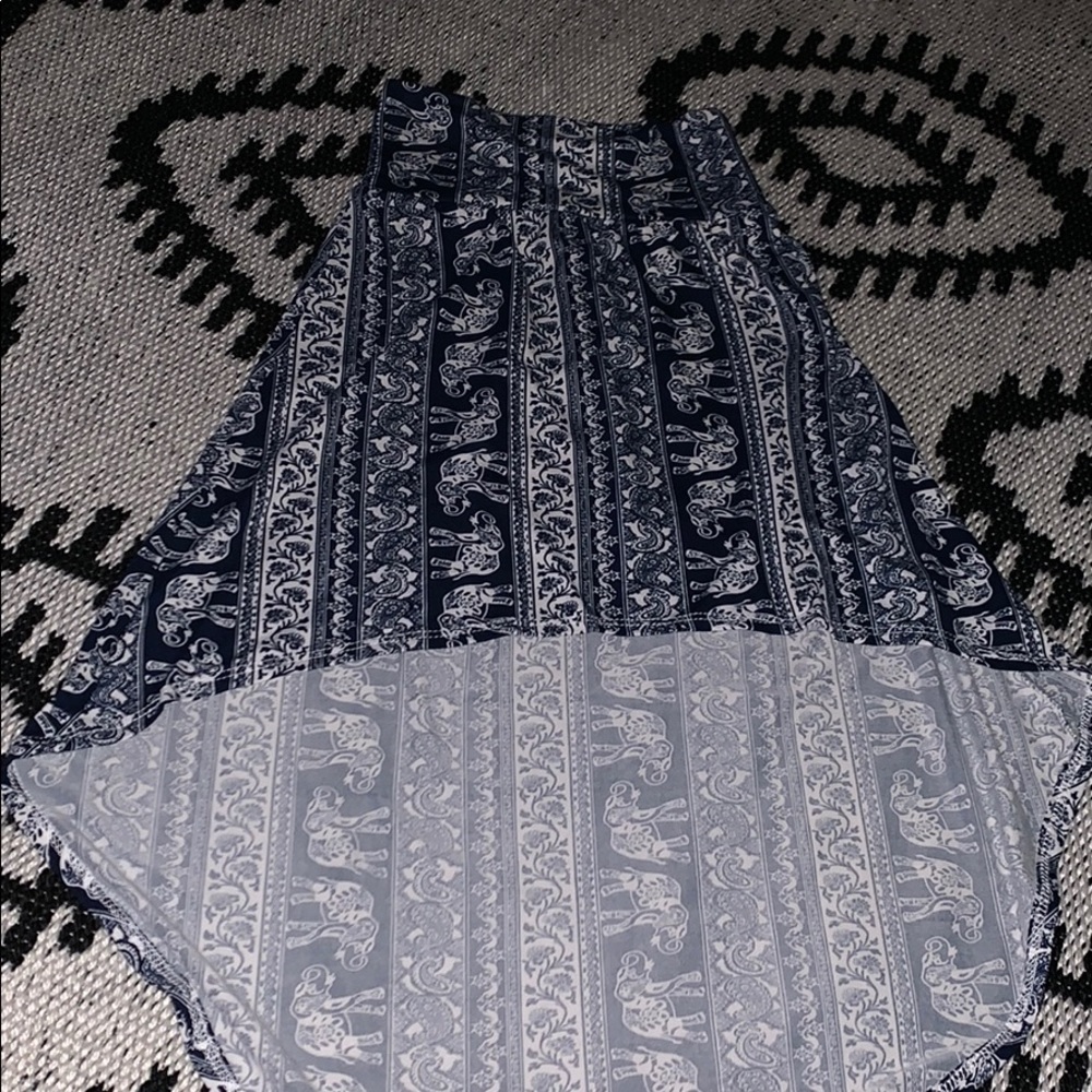 Tween Scene high low skirt w/elephant & 🌺 design